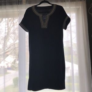 Tablet Navy dress with embroidery